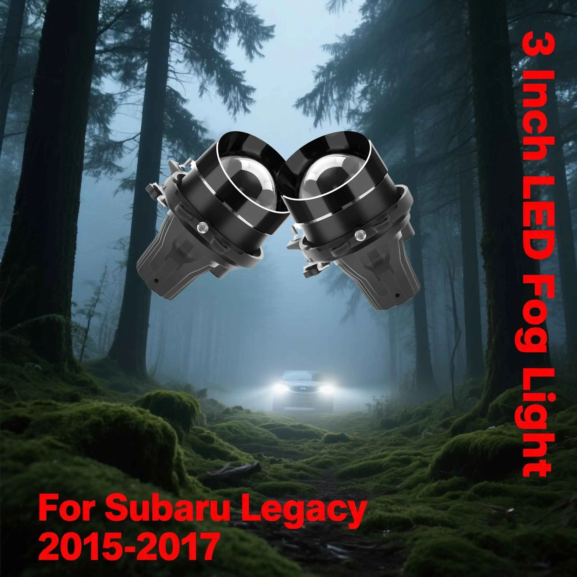 

2 шт. 3-дюймовые светодиодные противотуманные фары, линза проектора 90 Вт, дальний + ближний свет 6000K-6500K для Subaru Legacy 2015 2016 2017, линза противотуманной фары