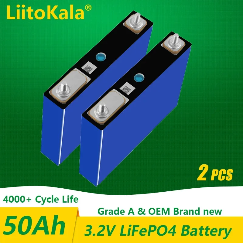 

2 шт. LiitoKala 3,2 В 50 Ач lifepo4 элементы литиевые батареи для электрического велосипеда аккумуляторная система солнечной энергии ЕС США Tax Free