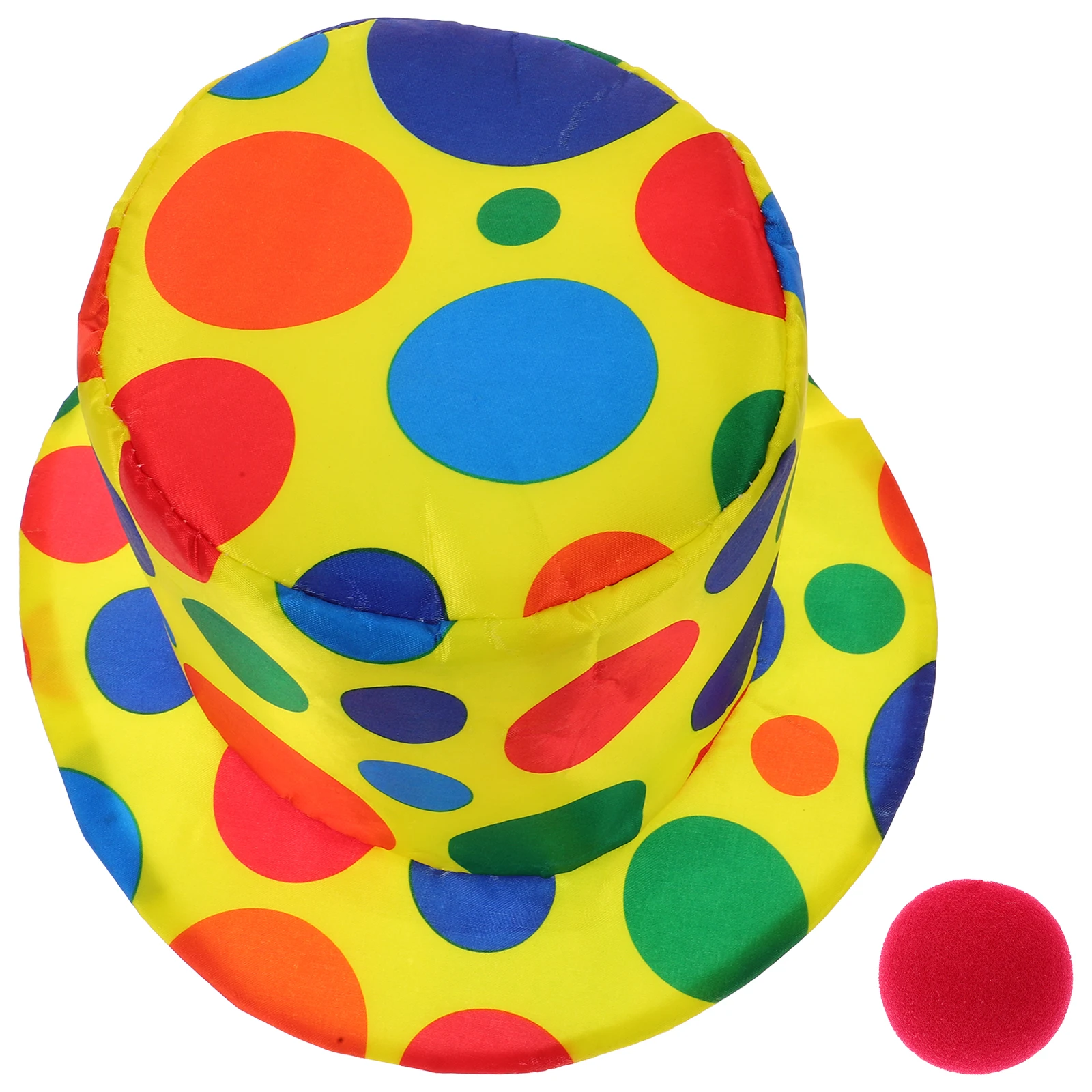 

2Pcs Funny for Birthday Costume For Kids Kids Halloween Clown Nose Women Novelty Halloween Clown Hat Gadgets Toy