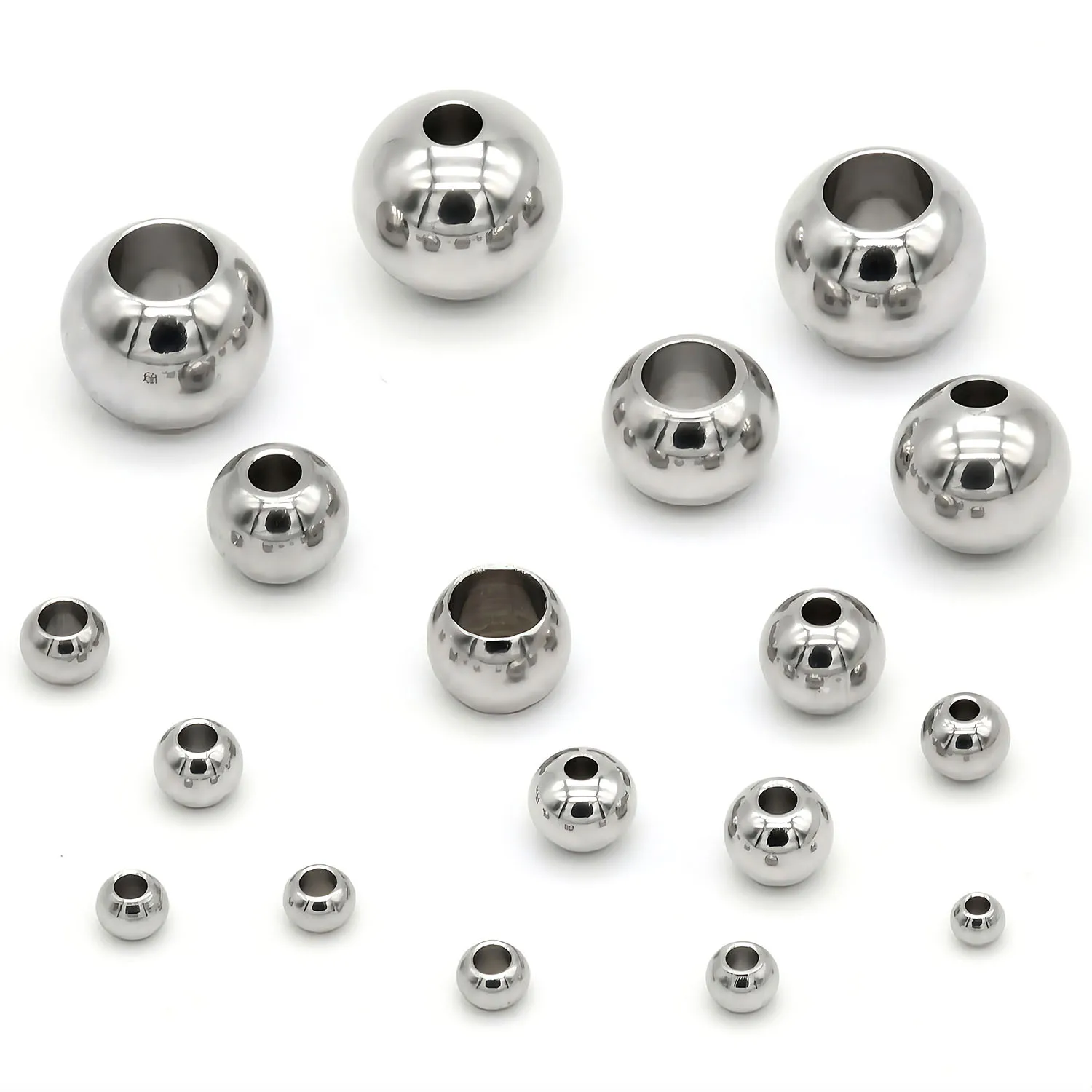 2-12mm Edelstahlperlen für Schmuckherstellung, Lose Metall-Abstandsperlen, DIY Armband Halskette Armbänder, Hochwertiger Großhandel – Detail 5