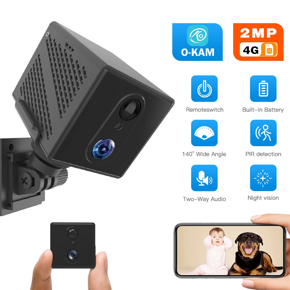 

4K 4G Card Battery Mini Surveillance Camera IP Camera Built 3000mAh Battery Camera Mini IR Night Security CCTV Small Camera