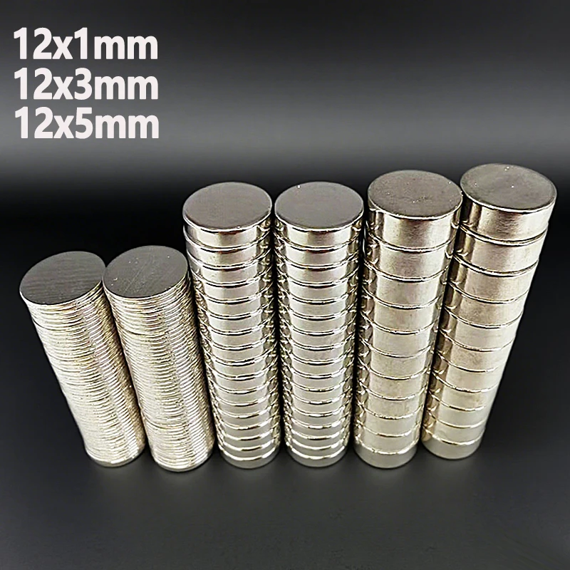 12x1 12x3 12x5mm Magnet N35 NdfeB Permanent Magnetic Imanes 12x2 12x4mm Accessory 5-100pcs Round Shape Neodymium Magnet