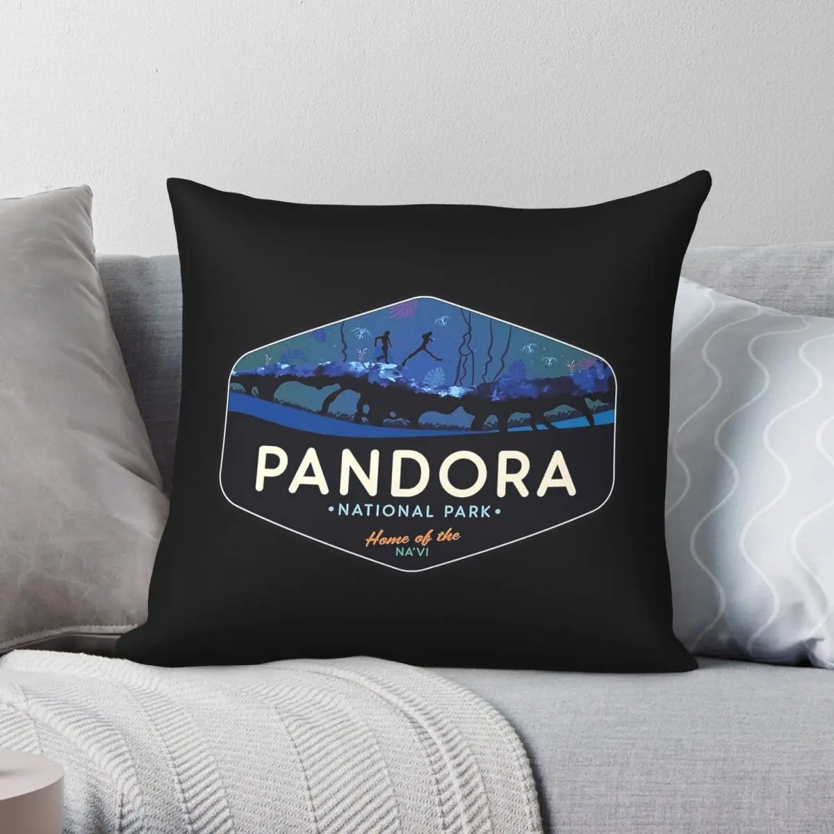 Pandora National Park NaVi Square Pillowcase Polyester Linen Velvet Printed Zip Decor Pillow Case Bed Cushion Case 45x45