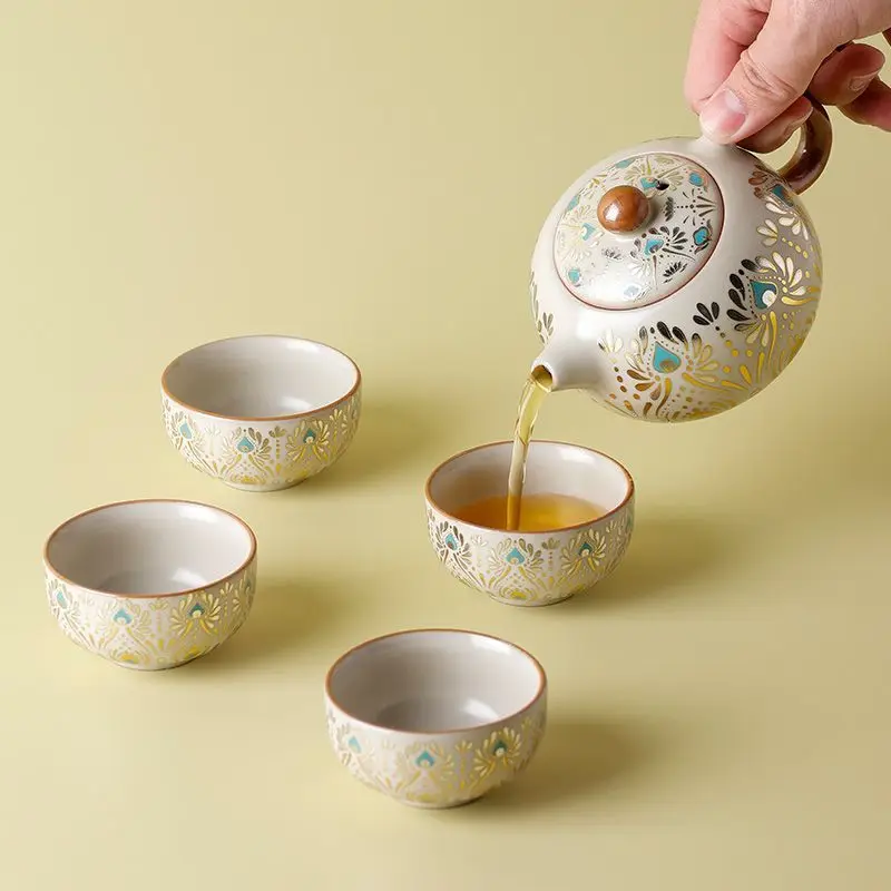 2026 New Tea Set Teaware Dunhuang Ceramic Gift Box High Grade Teapot Cup Corporate Gift Clients Relatives Elders Wedding Gift