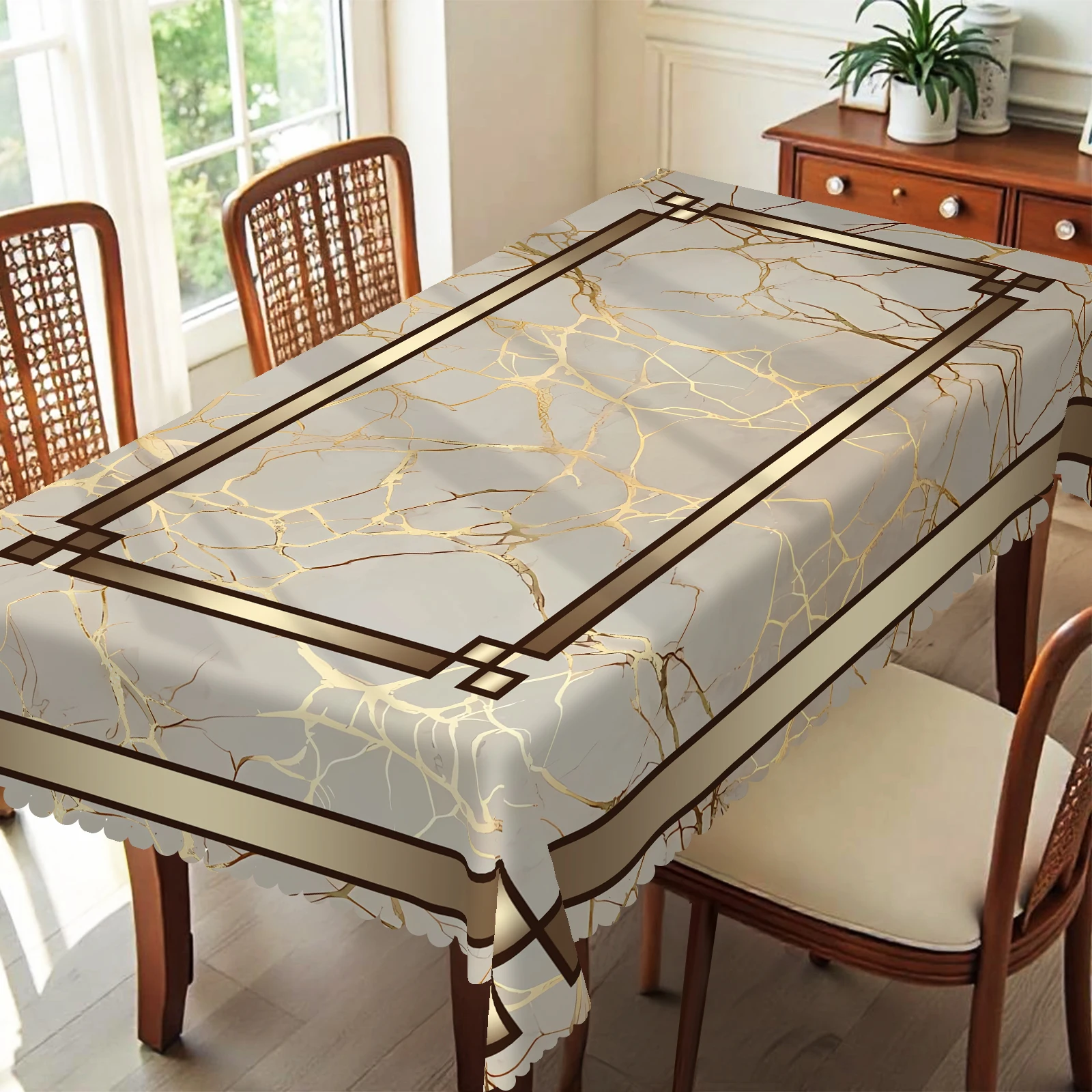1 Piece, Elegant Dark Gold Marble Texture Tablecloth + 4 Self-Adhesive Stickers, Embossed Edges, Suitable for Home Kitchen, Living Room Dining Table Balcony Coffee Table, Holiday Party Holiday Table Decoration Tablecloth Table Cover, Outdoor Picnic Courtyard Decoration, Coffee Table Tabletop Decoration Tablecloth Table Cover, Perfect Holiday Gift, Spring, Summer, Autumn and Winter Decoration-Jh006