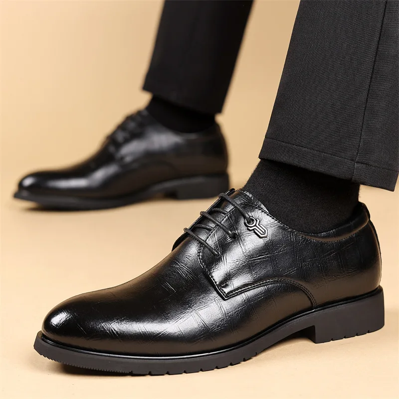 

Men's leather shoes, business formal wear, all-season casual commuting work shoes, British groom wedding shoes