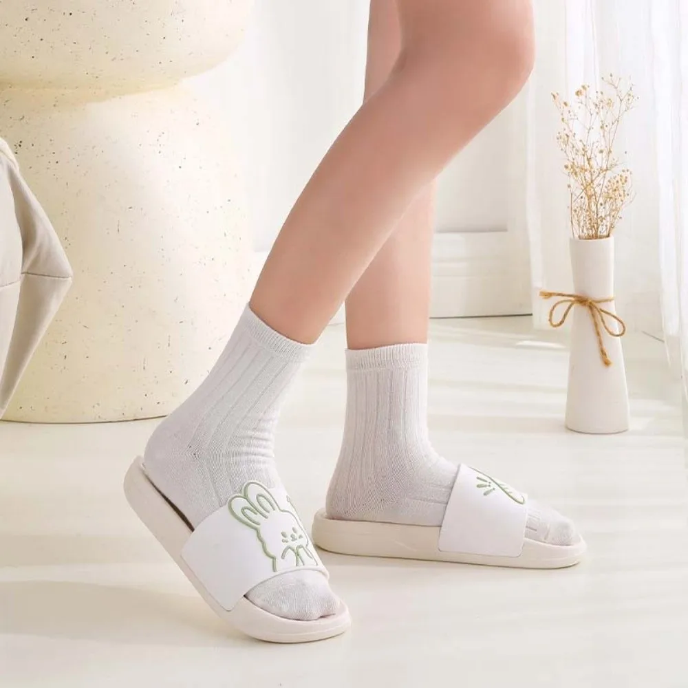 Casual PVC Cartoon Rabbit Slippers Non Slip Platform Bathing Sandals Outdoor Indoor Room Shoes Shower Slippers Bathroom