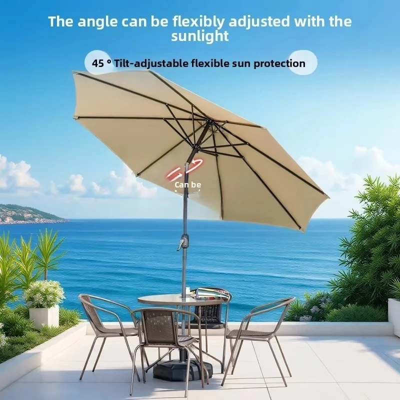 yjq Outdoor Central Pillar Umbrella Garden Umbrella Outdoor Large Sun Umbrella Folding Balcony Table and Chair