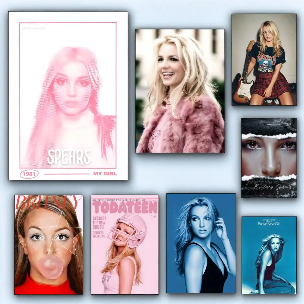 music Britney Spears Poster Wall Posters Self-Adhesive Wall Stickers Home Decoration for Bedroom Living Room