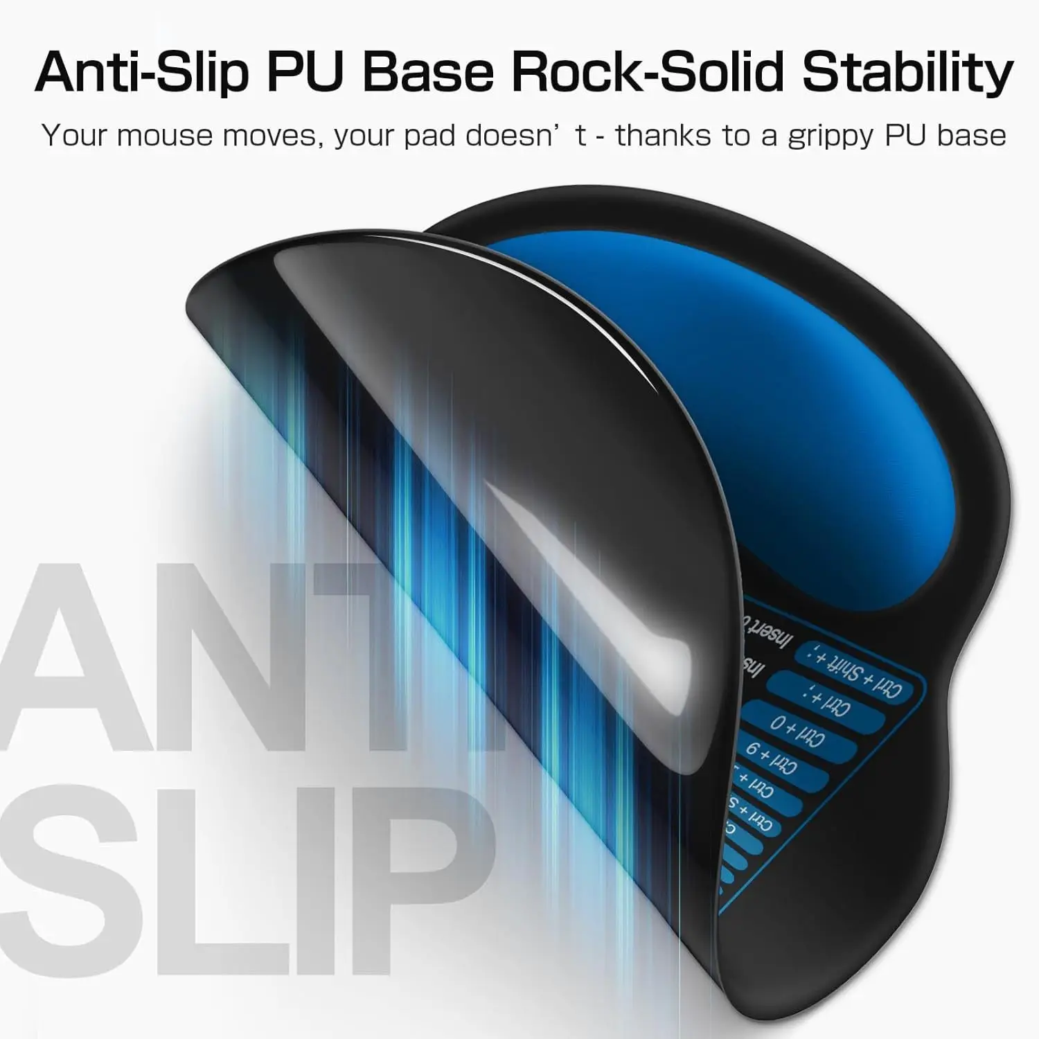 لوحة ماوس مع مسند للمعصم، مريح من إسفنج الذاكرة، يدعم اختصارات Excel الإنجليزية، قاعدة PU غير قابلة للانزلاق للكمبيوتر المكتبي والكمبيوتر المحمول #6