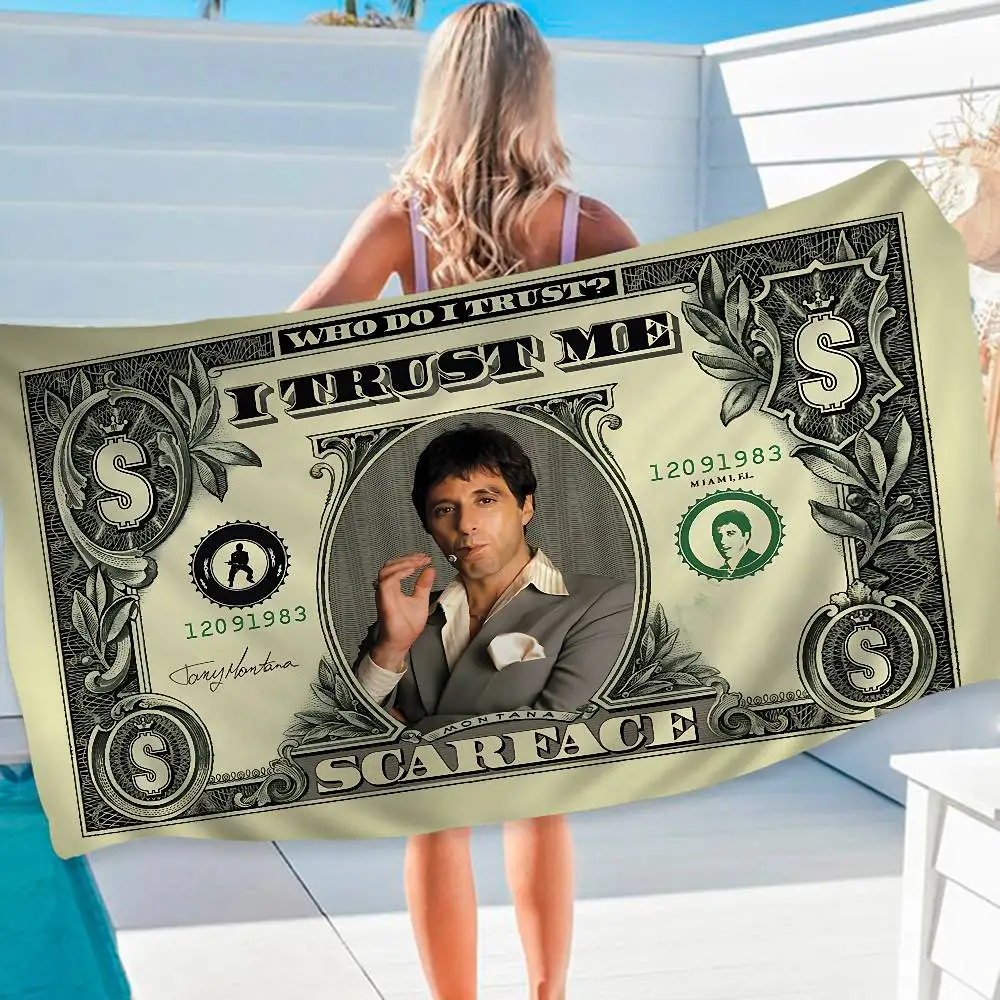 Classic Movie S-Scarface Beach Towel Colorful Bath Towels for Girl Microfiber Quick Dry Custom Sand Free Beach Yoga Spa Gym Pool