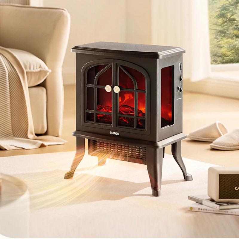 3D Flame Electric Fireplace Instant Heat Heater  Multi-Level Warm Air Fan  Wide-Area Airflow Fire Stove Modern Home Heater