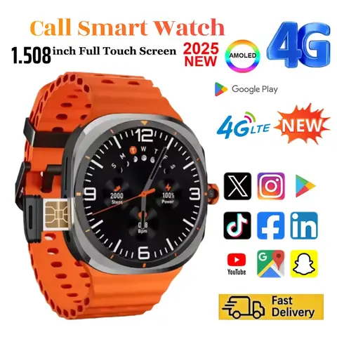 New Watch 8 Ultra 5G 2025: 480*480 HD Display, 32GB Storage, HD Cam, 1480mAh Battery, NFC/GPS/WiFi, Multi-Sport Tracking!
