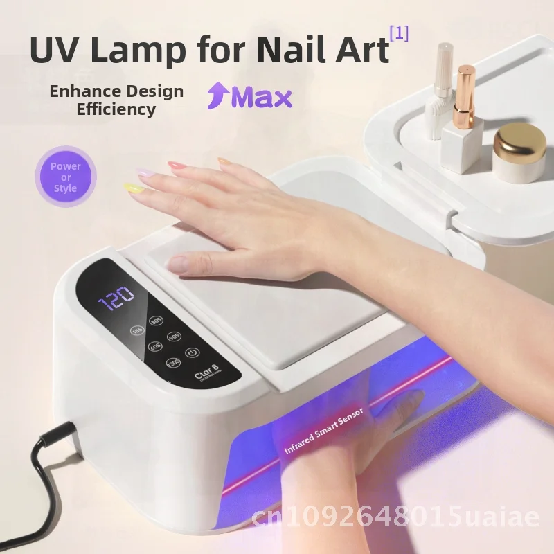 Lampe à ongles haute puissance pour photothérapie des mains Non noire à séchage rapide, grand espace, lampe à oreiller pour les mains, Machine à vernis à ongles blanc
