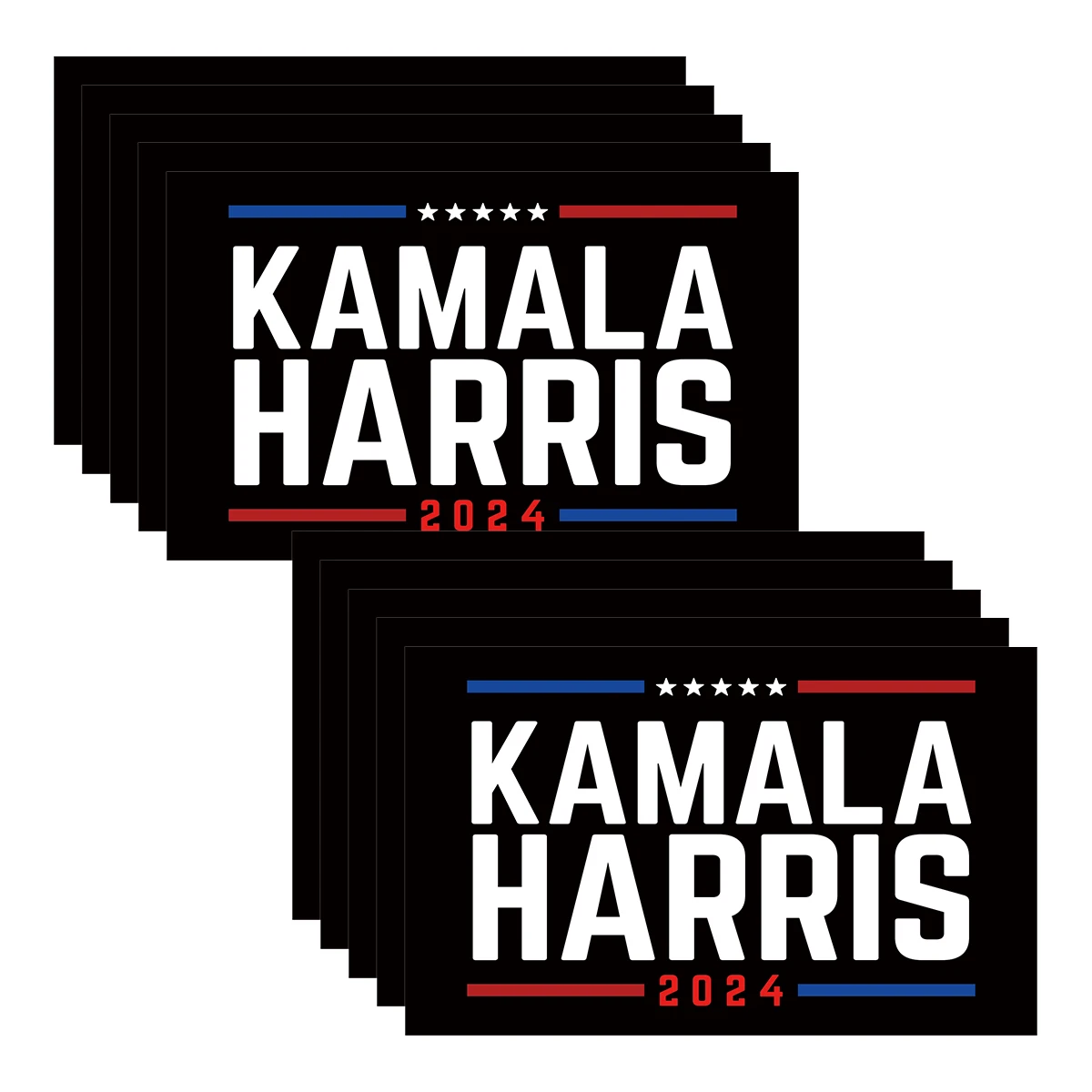 粘着性の防水ビニールカーステッカー,10枚,カーバンパーステッカー,Kamala Harris,ラップトップ,ウィンドウ,2024