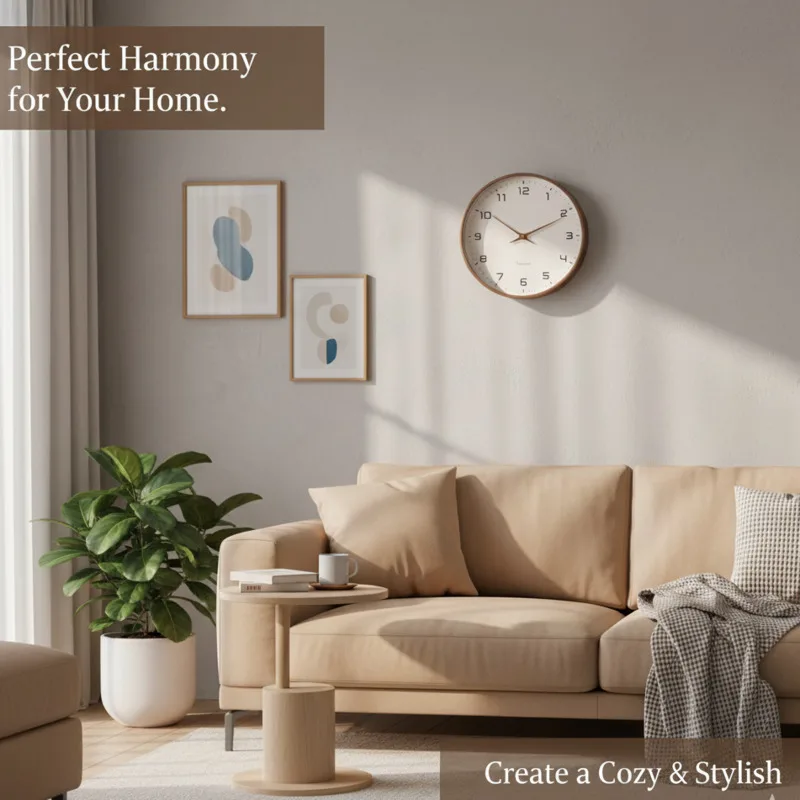 

Minimalist Silent Wooden Clock Nordic Solid Wood Wall Clock Y2K Modern Japanese Style Living Room Home Decor Wall Clock Gift New