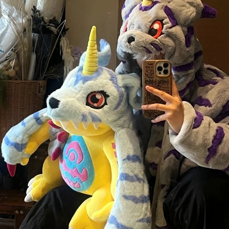 50CM Cartoon Digimon Gabumon Plush Doll Soft Stuffed Throw Pillow Anime Cute Toy Home Bedroom Decor Collection Ornament Gift