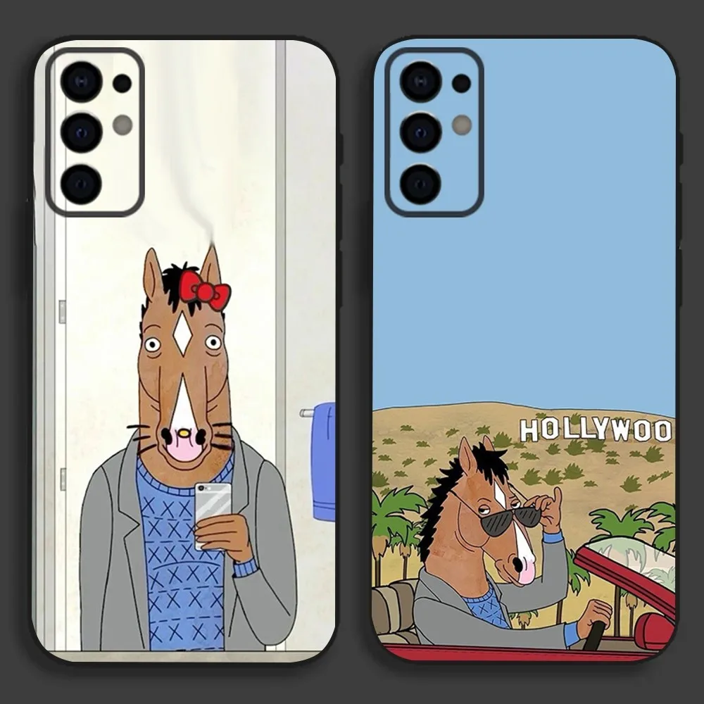 Cartoon B-BoJack H-Horseman Phone Case For Samsung S24,S21,S22,S23,S30,Ultra,S20,Plus,Fe,Lite,Note,10,9,5G Black Soft Cover