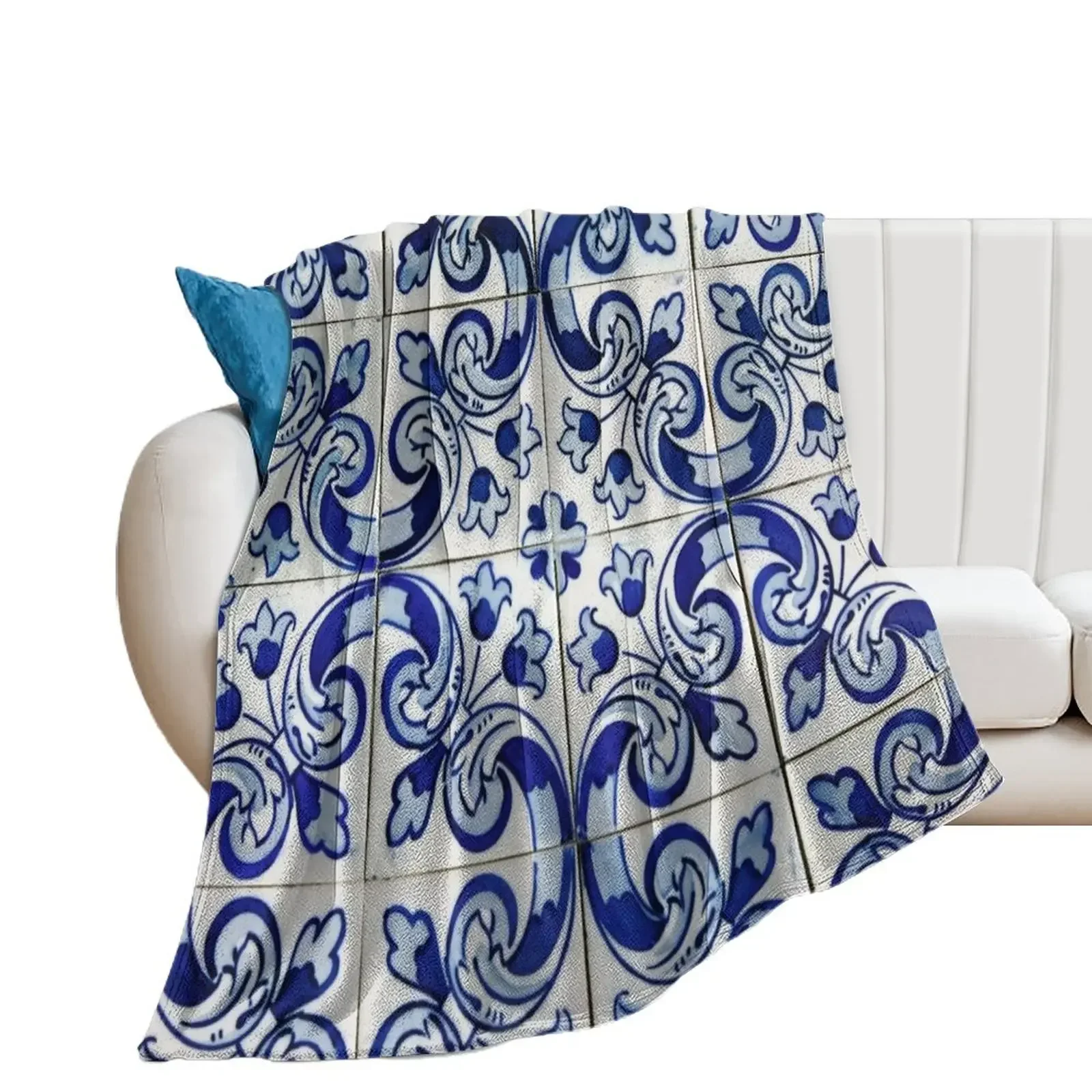 Azulejo Throw Blanket Travel Fashion Sofas for babies Blankets