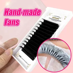 Abonnie Handmade Easy Fan Lash Extensions 0.03 Matte Black Auto Fan Eyelashes 8-25mm Soft Easy Fans Blooming Lashes Extensions