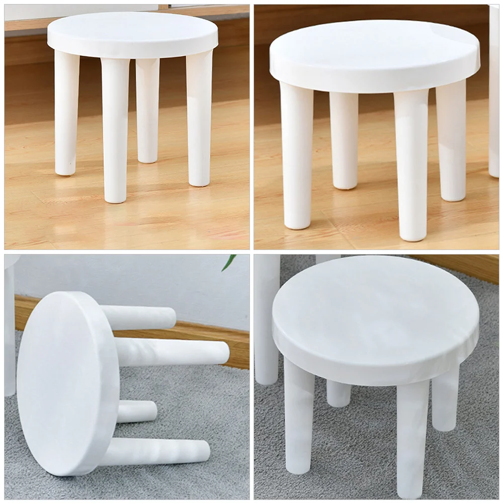 2Pcs Non-Slip Stool Lightweight Step Stool Plastic Bathroom Footstool Small Ladder for Sitting