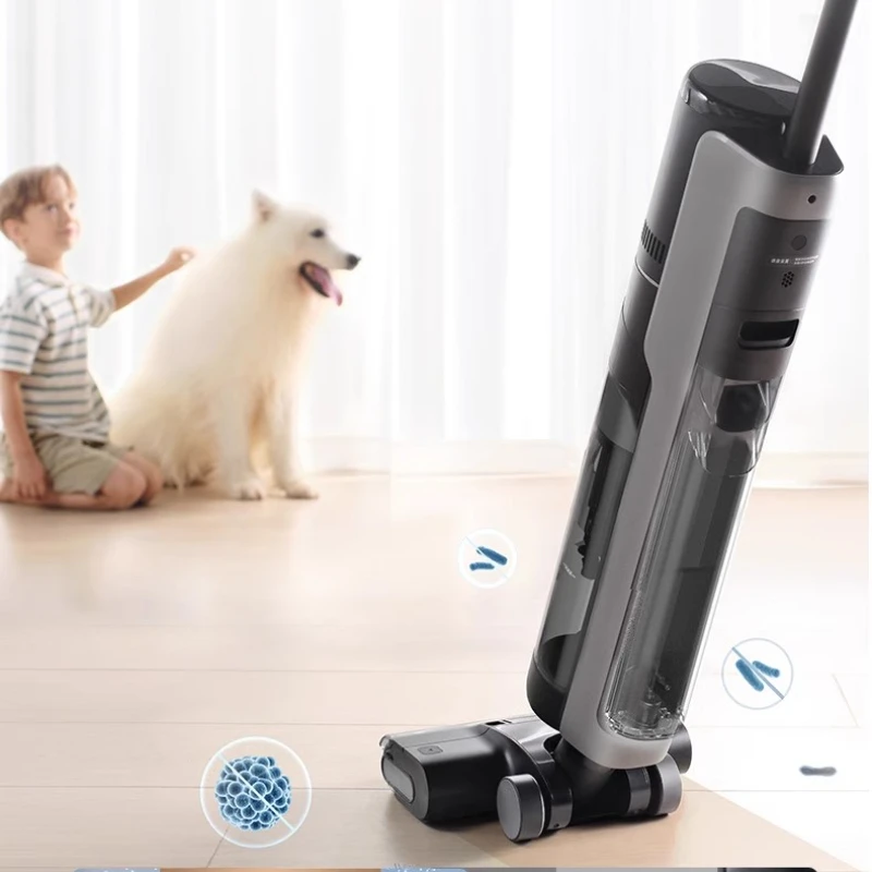 Dreame Máquina fregadora de pisos para hornear en caliente Lavado y trapeador Esterilización de pisos Doble filo 15500Pa Alta succión H12 Pro Plus C