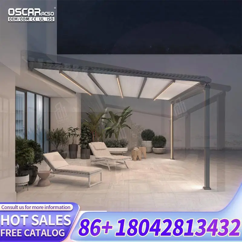 

Outdoor Waterproof Louver Roof System Garden Bioclimatic Aluminium Pergola Versatile & Durable for Patio Backyard Poolside Retra