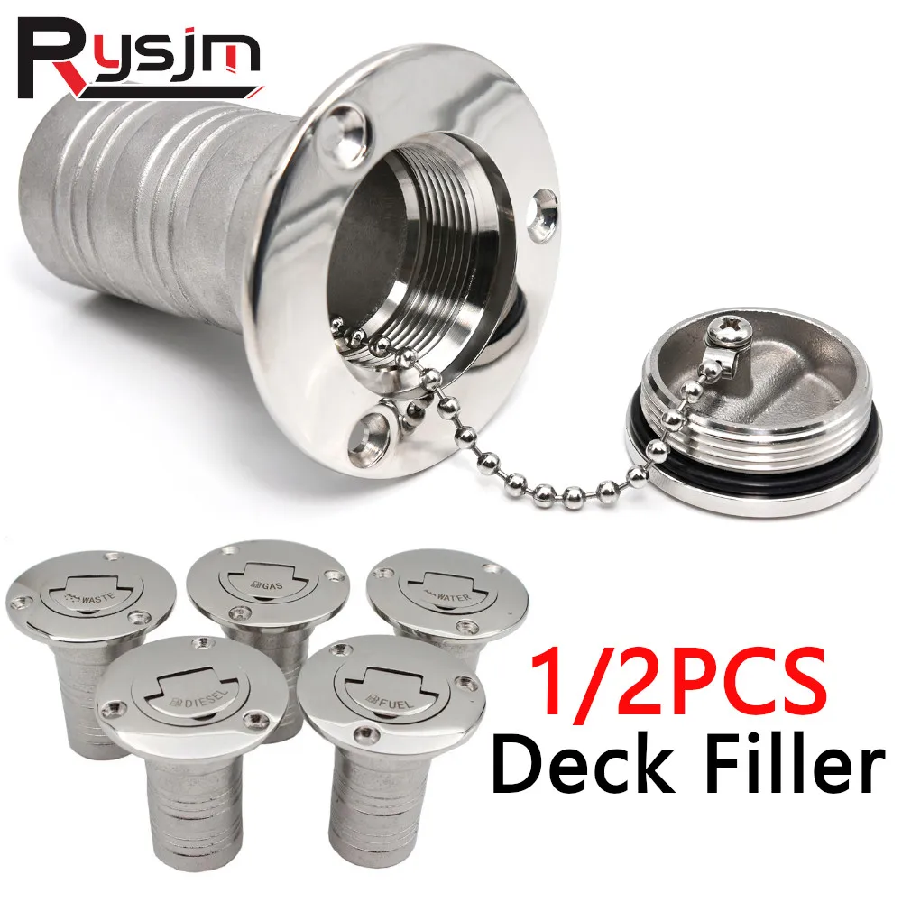 

HD 38mm 50mm 2Inch Deck Filler 316 Stainless Steel DIESEL WASTE FUEL WATER WASTE Keyless Cap Marine Boat Accessories 1/2 PCS