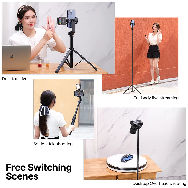 Ulanzi SK-03 Wireless Bluetooth SelfieStick Tripod Extend for Smartphone Monopod GoPro Hero 12 11 10 9 8 insta360 DSLR Camera