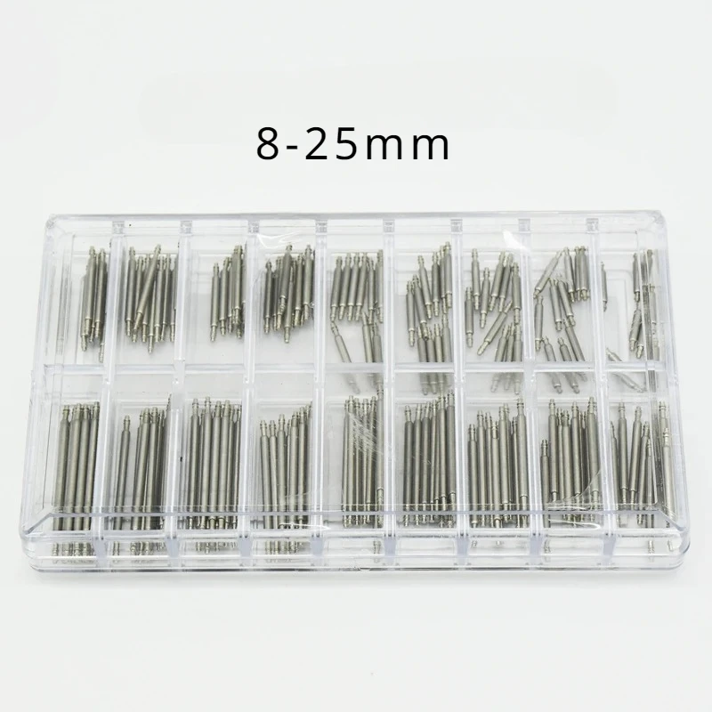 360pcs 8mm-25mm Stainless Steel Watch Spring Bar Watch Strap Pins 1.5mm Diameter Watch Band Link Pin Repair Tools Accessories