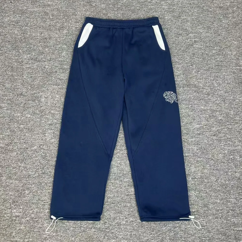 

American High Street Hip Hop Trousers Mertra Sweatpants Classic Embroidered Logo Spliced Colors Loose Casual Pants Unisex