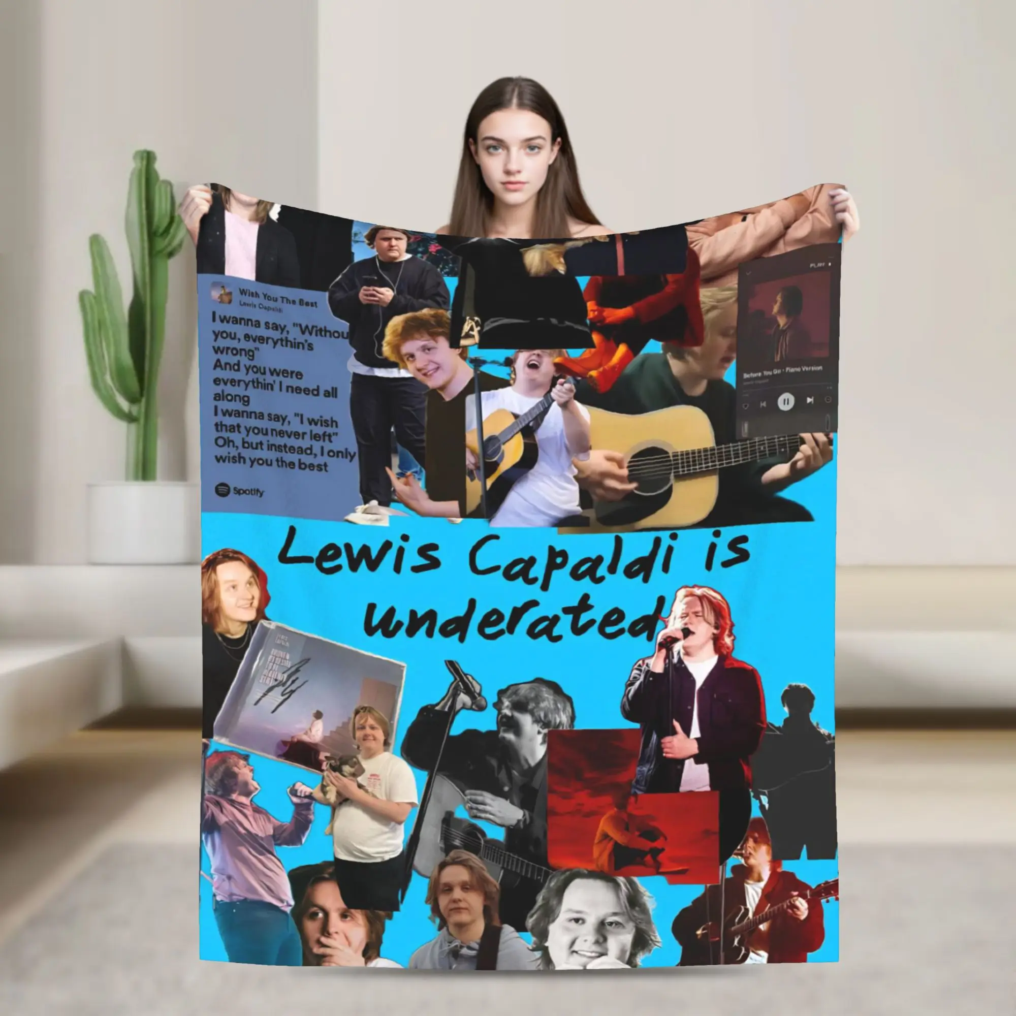 Super Soft Lewis Capaldi Tour 2026 Throw Blanket Premium Fleece Flannel Lightweight  Bed Blanket Fuzzy Plush Blankets All Season