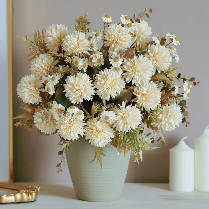 

1Pc Silk Chrysanthemum Artificial Flowers Wedding Home Christmas Bedroom Decor Bridal Bouquets Table Centre Photography Products