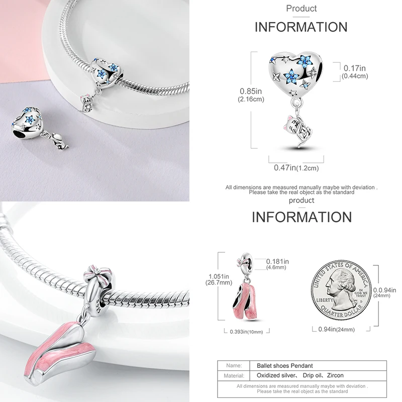 925 Sterling Silber Kaffeekanne Pfotenabdruck Koffer Kunstpalette Böser Blick Elefanten-Charm-Perlen Original DIY Armband Geschenk für Frauen – Detail 11