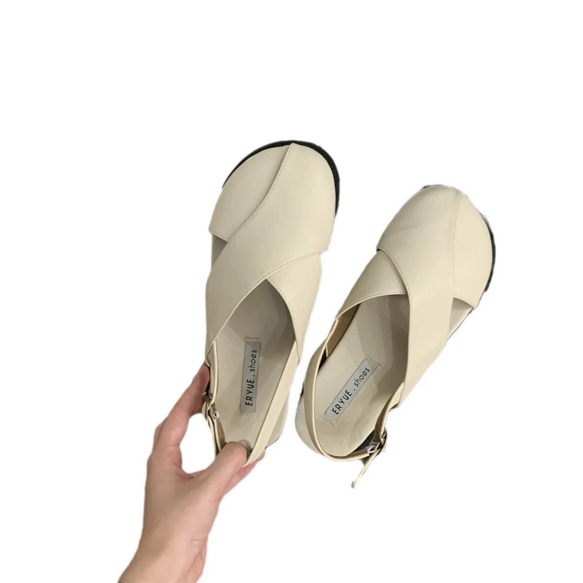 Sandalias de estilo Retro Mori Fairy para mujer, zapatos planos romanos Baotou, informales