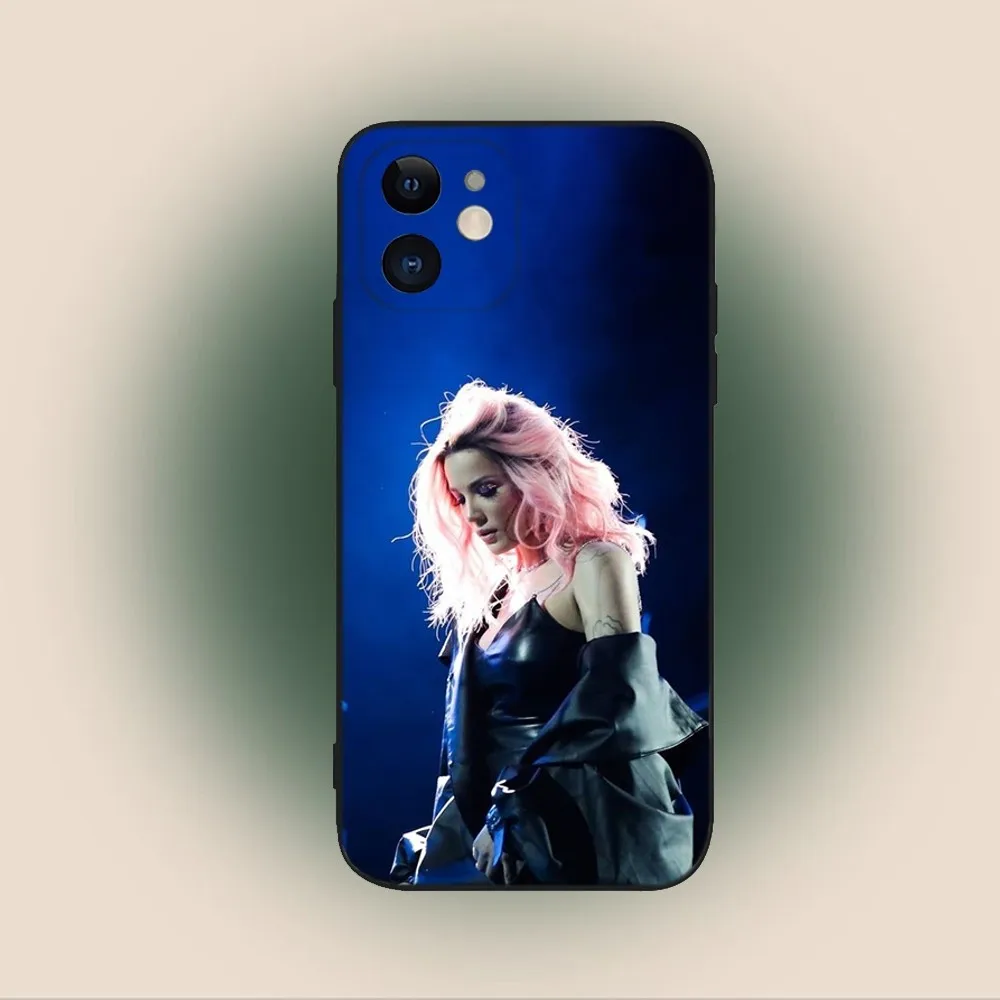 Singer H-Halsey Phone Case For iPhone 15,14,13,12,11,Plus,Pro Max,XS,X,XR,SE,Mini,8,7 Soft Silicone Black Cover