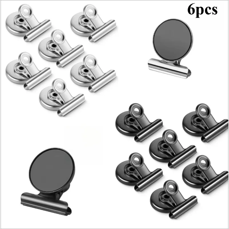 6 Stück 31mm Magnetische Clips Starke Magnete Magnetische Klemmen Bulldog-Clips für Whiteboard-Magnete Foto