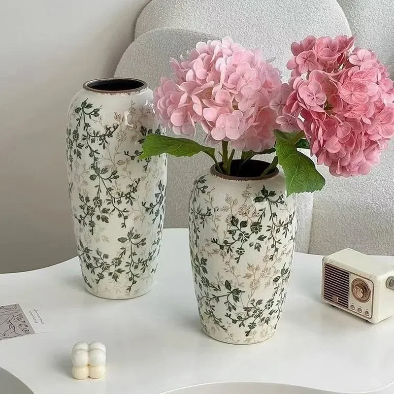 for Retro Style New Chinese Vase Light Luxury Fresh High End Antique Ceramic Flower Arrangement Living Room Decoration Simple