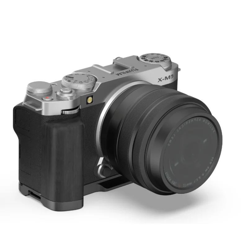 Do zestawu rozszerzającego Fuji X-M5 Kamery Płytka szybkiego zwalniania L Uchwyt z litego drewna Aluminiowy uchwyt na palec Zestaw przycisków migawki — zdjęcie 7