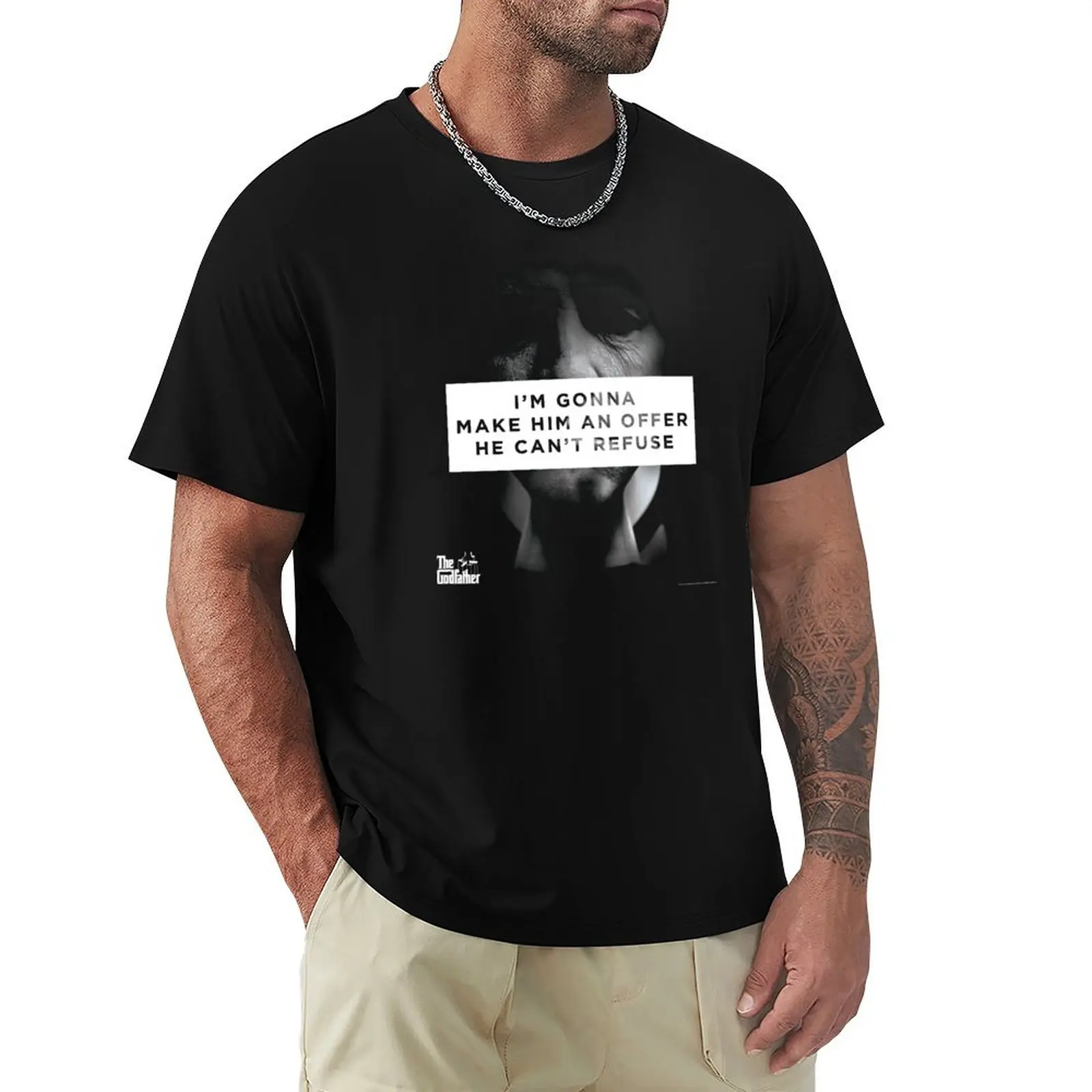 

The Godfather Vito Corleone An Offer He Can't Refuse T-Shirt tops blue lock mens graphic t-shirts funny