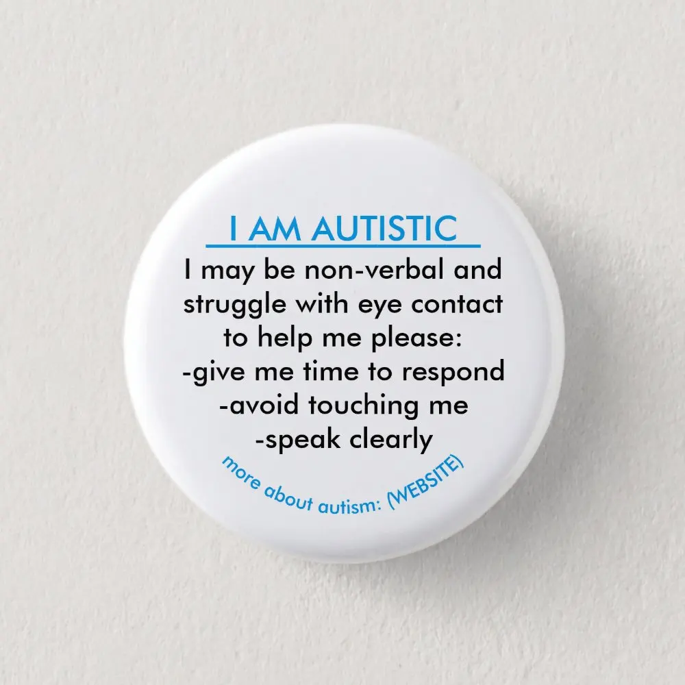 Autism Information back  Soft Button Pin Metal Lover Creative Women Decor Clothes Cute Lapel Pin Funny Jewelry Badge Collar Hat