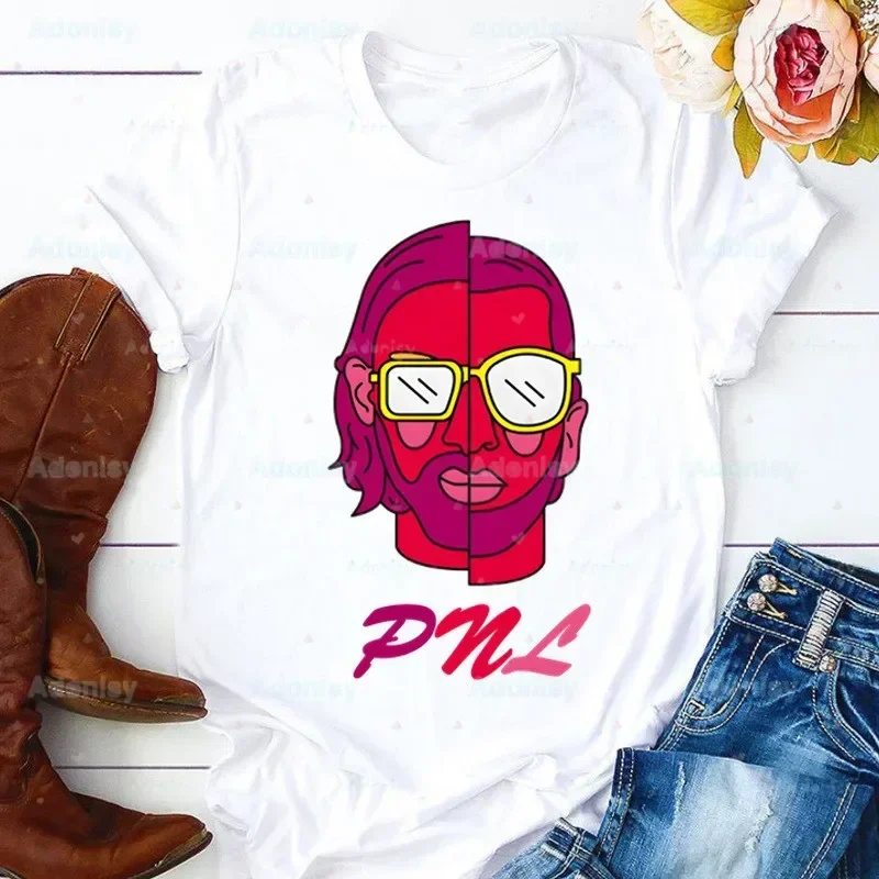 Camiseta de Moda con Estampado Gráfico de Rapper PNL del Álbum Le Monde Chico, Camiseta de Manga Corta para Mujer