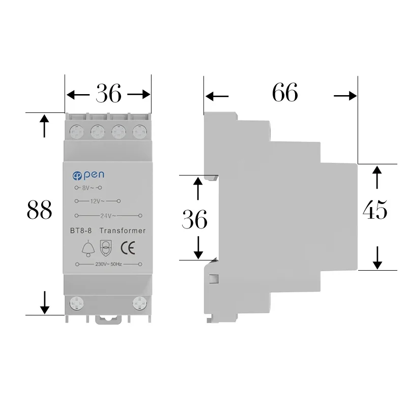 BT8-8 doorbell transformer rated voltage  CE certification rail type doorbell protector   Compatible with Ring/Bell/Bell Smart