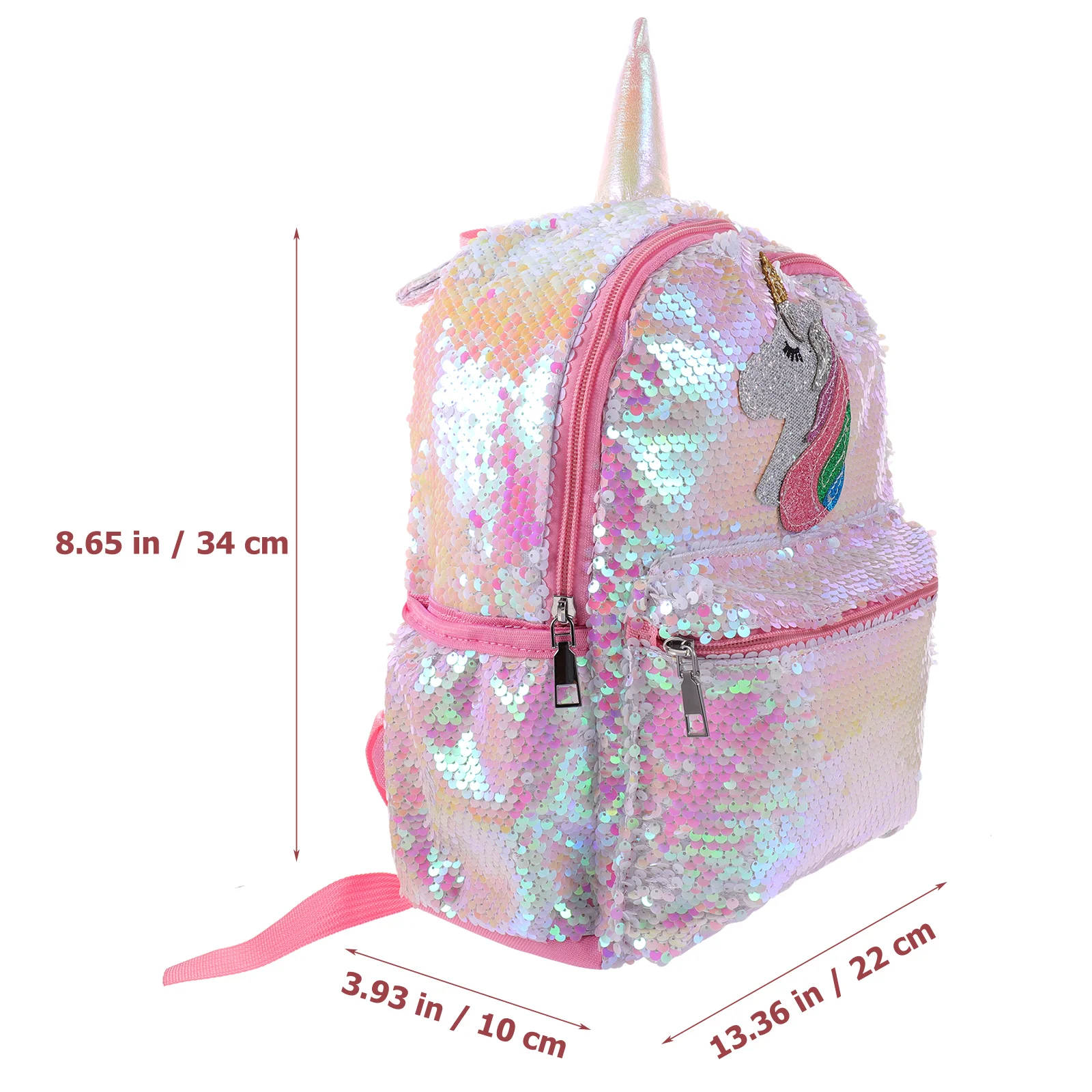 Shiny Girls Backpack Sequin Unicorn Design Satchel Adorable Bookbag Fashion Travel School Bag for Student Girls