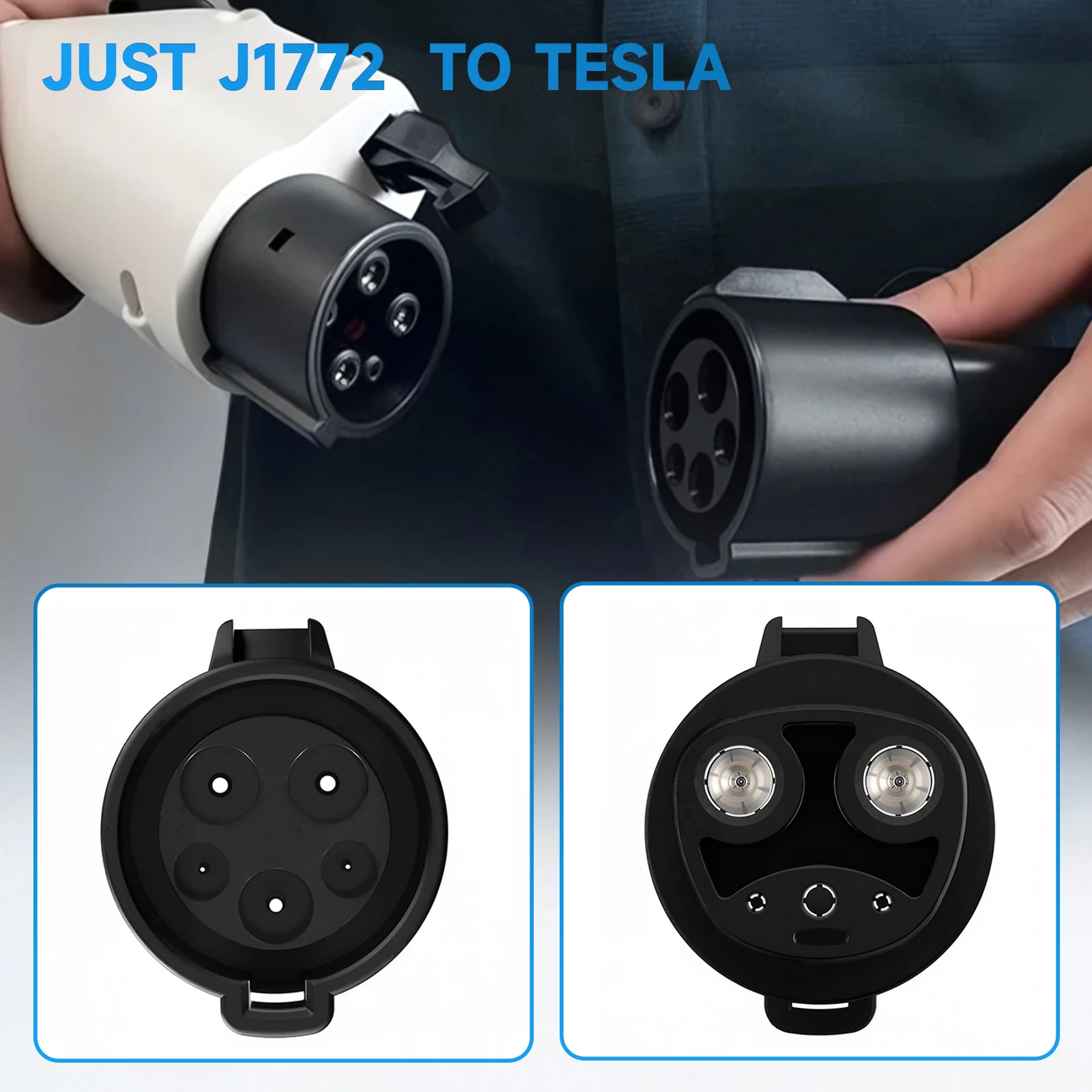 جديد SAE J1772 محول شحن لطراز تسلا 3 Y S X Max 80 أمبير 240 فولت تيار متردد للمركبة الكهربائية موصل شاحن سريع للسيارة أسود