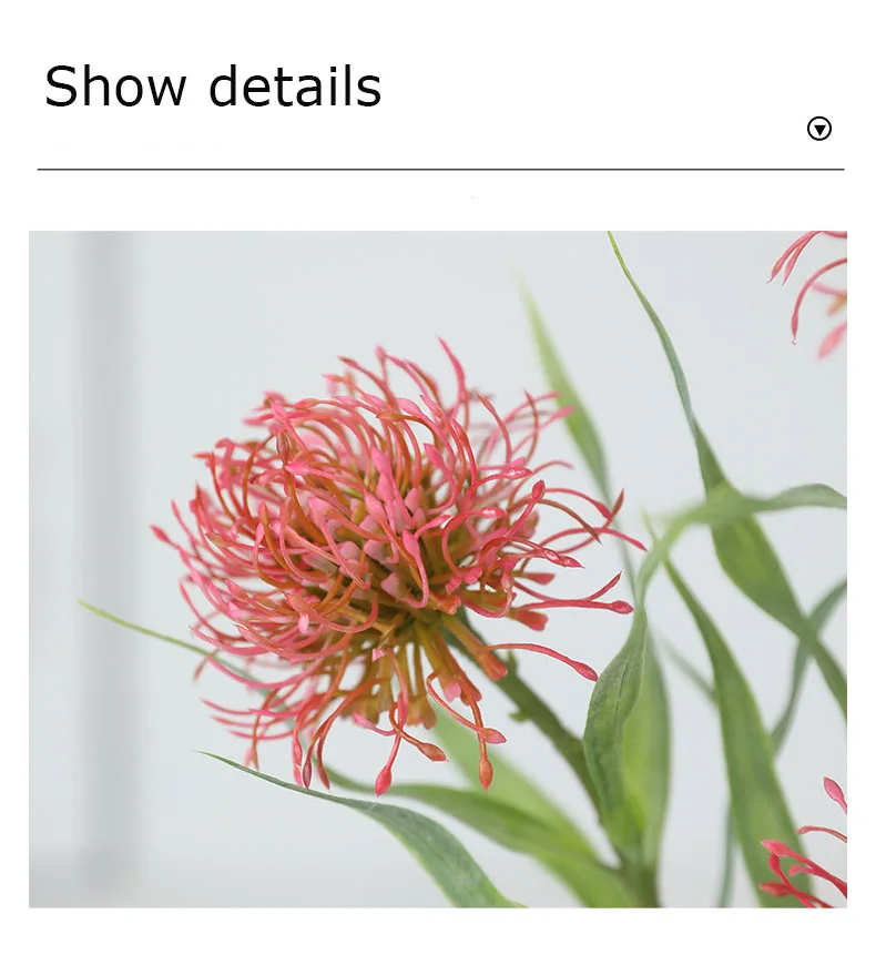 5 teile/paket 6-Blatt Nadel kissen Blume künstliche Plastik blumen Hochzeits dekoration Home Party Blumen zubehör Fotografie Requisiten – Detail 14