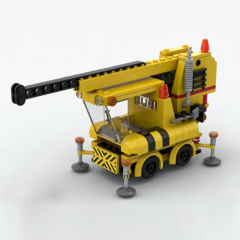City Car Model MOC Building Bricks Compact All-Terrain Mobile Crane Modular Technology Children Holiday Gifts Assemble Toys Suit