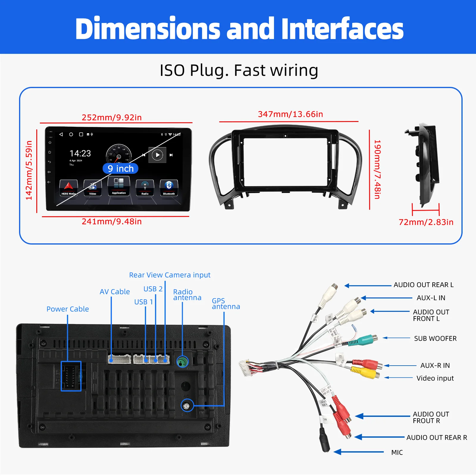 Afbeelding 7: ESSGOO DAB + Android 15 32/64 GB Autoradio GPS Voor Nissan Juke F15 2010-2016 Draadloze Carplay USB GPS Navi WIFI Touchscreen