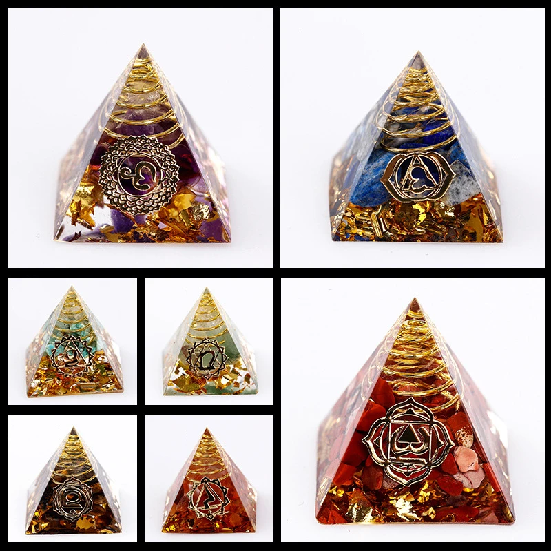 1PC Energy Generator Orgone Pyramid Crystals Peridot Healing Reiki Chakra Reiki Chakra Meditation Ornaments Crafts Office Decor