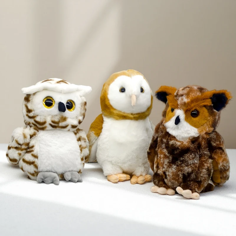 

Simulation Night Owl Series Plush Toys Cute Snow Owl Stuffed Animal Bird Plushie Wildlife Soft Dolls Educational Gifts Birthday